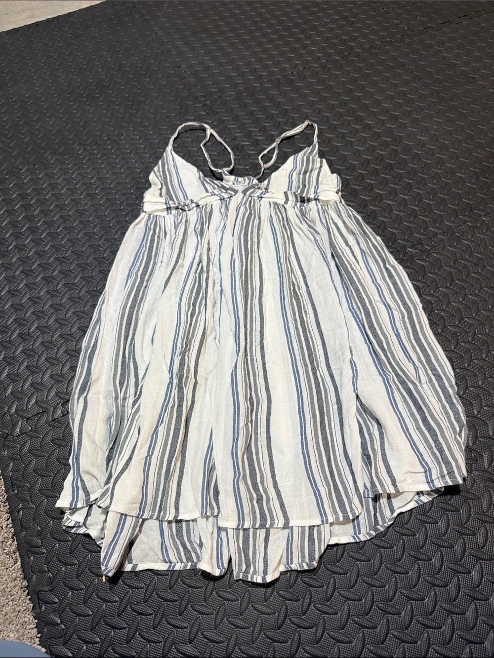 O’Neill Women’s White and Blue Striped Sundress Spaghetti Strap Dress XL
